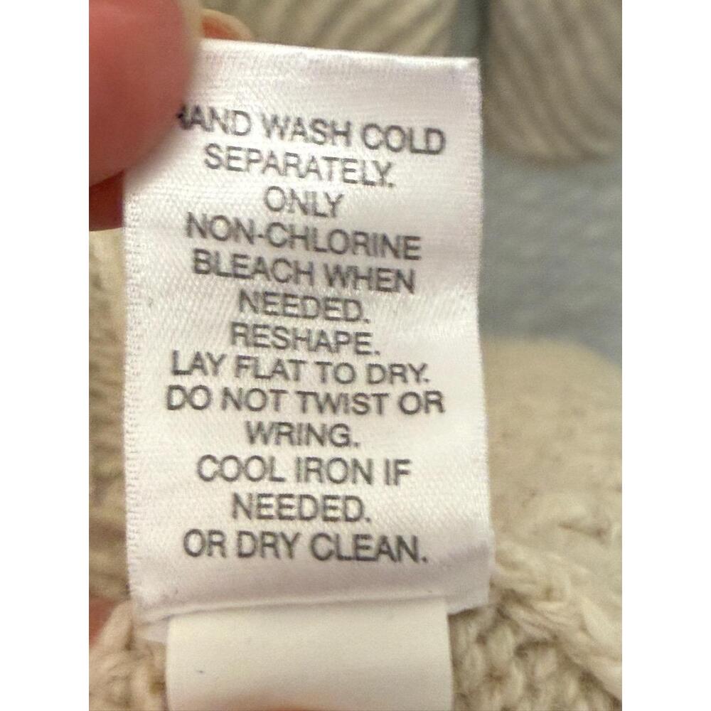 J Jill Cream Ribbed Mock Turtleneck Long Sleeve Sweater Size Small - Picture 6 of 9